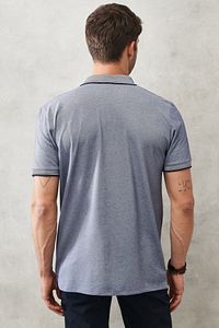 Erkek Çekmeyen Pamuklu Kumaş Regular Fit Rahat Kesim Lacivert Kıvrılmaz Polo Yaka Cepli Tişört ürün fotoğrafı