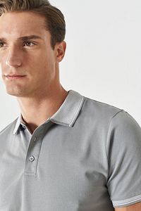 Erkek Çekmeyen Pamuklu Kumaş Slim Fit Dar Kesim Gri Kıvrılmaz Polo Yaka T-shirt ürün fotoğrafı
