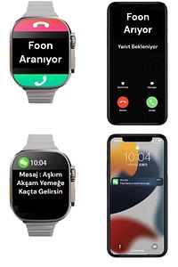 Watch 8 Akıllı Saat T800 Çift Kordonlu Ultra Akıllı Saat Ios Ve Andorid Uyumlu Smartwatch ürün fotoğrafı