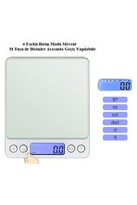 Mini Dijital Hassas Tartı Mutfak Ve Kuyumculuk Için 0. 1g Hassasiyeti Otomatik Kalibrasyon ürün fotoğrafı