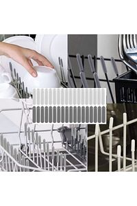 100 Adet Gri - Pas Önleyici Bulaşık Makinesi Sepeti Plastik Kapak Uçları Çizilmeleri Engeller ürün fotoğrafı