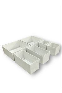 6'lı Beyaz Çekmece Içi Düzenleyici Organizer Set - Çok Amaçlı Dolap Içi Kutu Seti ürün fotoğrafı