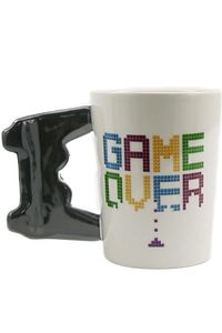 Game Over Joystick Kulplu Seramik Hediyelik Kupa Bardak Gamer Mug ürün fotoğrafı