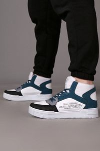 Beyaz-petrol Unisex Yüksek Bilekli Basketbol Ayakkabsı ürün fotoğrafı