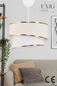 Kumaş Galaksi Modern Pasta Tekli Ve 2 Li Gold Abajur Seti ürün fotoğrafı