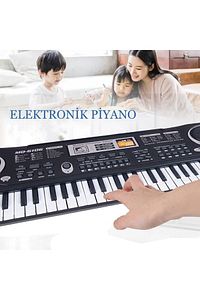 Çocuklar İçin Org Piyano Elektronik Keyboard 61 Tuşlu klavye Mikrofonlu Pilli Karaoke Enstrüman ürün fotoğrafı