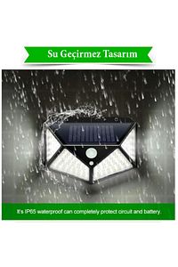 Güneş Enerjili Bahçe Lambası 100 Led 1li Paket Bahçe Aplik Bahçe Lambası Bahçe Aydınlatma 003 ürün fotoğrafı