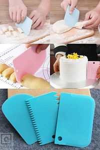 3lü Set Hamur Kesme Ve Kazıma Aparatı Hamur Pasta Börek Kek Çörek Şekillendirici Kesici Kazıyıcı Q06 ürün fotoğrafı