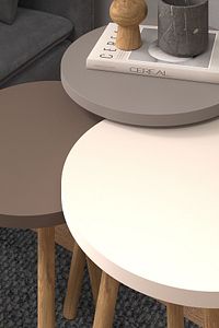 Roma Zigon sehpa Beyaz-Cappuccino-Kahve ürün fotoğrafı