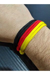 Paracord 3lü Sarı - Kırmızı Kalın Ip Bileklik 4mm Paraşüt Ipi ürün fotoğrafı