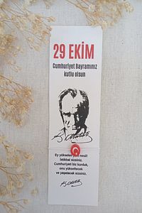 5 Adet Atatürk Silüet Türk Bayrağı Bileklik & Kitap Ayracı - 29 Ekim Hediye - Jelatinli ürün fotoğrafı