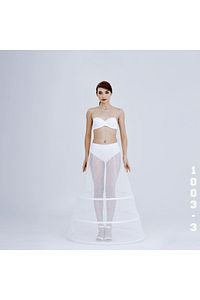 Kadın Kırık Beyaz 3 Telli  Astarsız Tarlatan 1003-3 ürün fotoğrafı