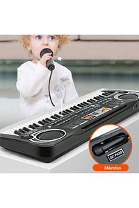Çocuklar İçin Org Piyano Elektronik Keyboard 61 Tuşlu klavye Mikrofonlu Pilli Karaoke Enstrüman ürün fotoğrafı