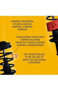 Oto Yay Yükseltme Takozu Uyumlu Kauçuk 2 Adet Kırmızı B ürün fotoğrafı