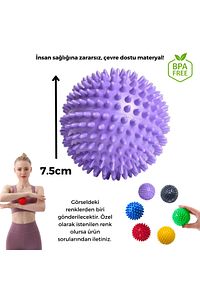 7.5 Cm Bpa Free Masaj Topu - Dikenli Duyu Uyarıcı El Ayak Vücut Egzersiz Topu / Massage Ball ürün fotoğrafı