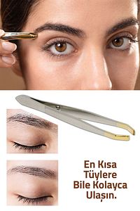 (2 Adet) %100 Çelik Cımbız (tüy Kıl Alma Kaş Bıyık Ağda Yüz Cilt Epilasyon Cımbızı) ürün fotoğrafı