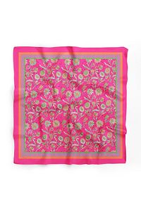 Kadın Pembe Çiçek Desenli Fular Bandana ürün fotoğrafı