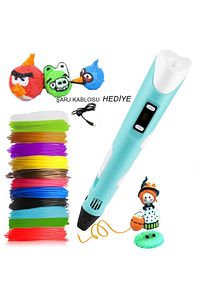 Renkli 3d Kalem pen Çocuk yazıcı Kalemi 3 renkli Üç Boyutlu Printer Filament Çizim Yazıcısı Çocuk ürün fotoğrafı