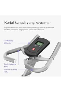 Yeni Nesil Beyaz Spin Bike Dikey Kondisyon Bisikleti Ev Koşu Bisikleti Egzersiz Dikey Yatay ürün fotoğrafı