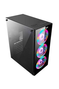 Glass 3 Rainbow Fanlı Temperli Cam Panel ATX Boş Bilgisayar Kasası Gaming PC Kasa ürün fotoğrafı
