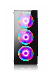 Glass 3 Rainbow Fanlı Temperli Cam Panel ATX Boş Bilgisayar Kasası Gaming PC Kasa ürün fotoğrafı
