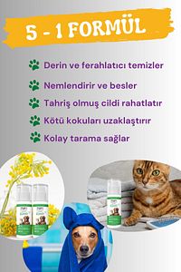 Organik & Vegan, Pratik Pati Temizlik Köpüğü, Kedi Ve Köpek Kuru Durulanmayan Bakım Şampuanı-150ml ürün fotoğrafı