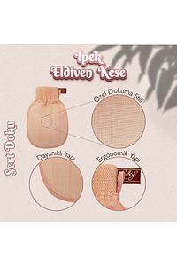 %100 İpek Kese Banyo Duş Lifi Kesesi Vücut Peelingi ve Yüz Temizleme Kesesi Seti Cilt Bakımı Kozmet ürün fotoğrafı