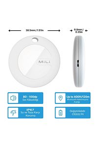 Mitag Airtag Apple Ile Uyumlu Apple Mfı Sertifikalı Akıllı Takip Cihazı Kılıfsız Beyaz ürün fotoğrafı