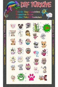 Minik Karakterler -a4 Boyutunda Tekstil Baskı-dijital Tekstil Baskı-ütü Ile Baskı ürün fotoğrafı