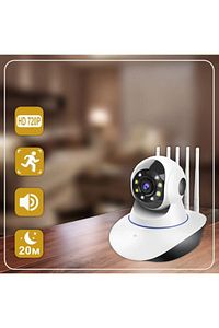 Kablosuz Wifi Bebek Izleme Ip Kamerası 3 Antenli Gece Görüşlü Güvenlik Ip Kamera Harekete Duyarlı ürün fotoğrafı