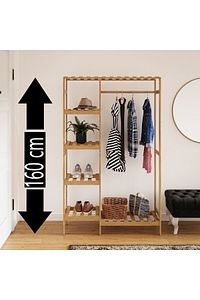 Masif Ahşap Açık Dolap Konfeksiyon Askısı Kapaksız Gardırop Elbise Askısı 30x100x160 Cm ürün fotoğrafı
