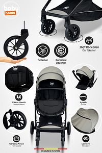 1010 Qool Çift Yönlü 6 In 1 Travel Sistem Bebek Arabası ürün fotoğrafı