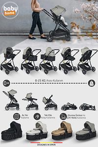 1010 Qool Çift Yönlü 6 In 1 Travel Sistem Bebek Arabası ürün fotoğrafı