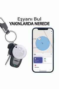Mitag Airtag Apple Ile Uyumlu Apple Mfı Sertifikalı Akıllı Takip Cihazı Kılıfsız Beyaz ürün fotoğrafı