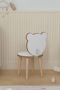 Çocuk Oyun Aktivite Masası 90x45 Cm 3 Sepetli Çocuk Çalışma Masası Arkalıklı Sandalye - Panda ürün fotoğrafı