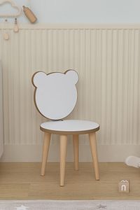 Çocuk Oyun Aktivite Masası 90x45 Cm 3 Sepetli Çocuk Çalışma Masası Arkalıklı Sandalye - Panda ürün fotoğrafı