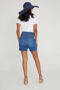 Hamile Şort Organik Denim Mavi 1033 ürün fotoğrafı