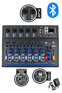 Mdx-07fxu 7 Kanal Ses Mikseri Deck Mikser (kayıt bluetooth Usb Efekt) ürün fotoğrafı