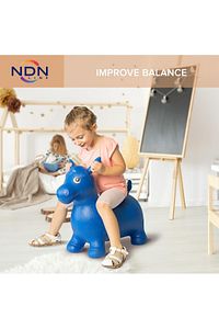 Mavi Şişme Zıp Zıp Hayvanlar Pilates Unicorn, At, Eşek Oyuncak Şişirme Pompası ürün fotoğrafı