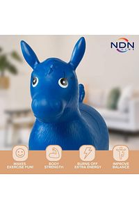 Mavi Şişme Zıp Zıp Hayvanlar Pilates Unicorn, At, Eşek Oyuncak Şişirme Pompası ürün fotoğrafı
