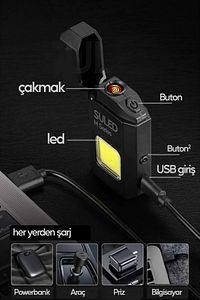 Şarjlı Çakmak USB Şarjlı LED Fener M Serisi Kamp Çakmağı COB Led CE Rüzgardan Etkilenmez Yeni ürün fotoğrafı