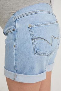 Kadın Açık Mavi Denim Likralı Hamile Şort 1063 ürün fotoğrafı