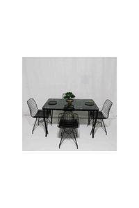 Masa Sandalye Takımı Mermer Desen 110x70 Cm Masa 4 Sandalye Seti ürün fotoğrafı