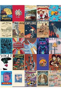 Aesthetic Mixed Retro 110'lu Poster Duvar Posteri Seti Kolaj Poster Seti ürün fotoğrafı