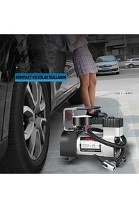 Araba Oto Araç Lastik Şişirme Pompası Metal Motorlu Kompresör 150 Psi Çakmaklık Girişli Kompresör ürün fotoğrafı