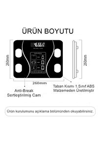 Tartı Baskül Dijital Elektronik Tartı Vücut Analiz Cihazı Akıllı Banyo Wife Akıllı Yağ Ölçer ürün fotoğrafı