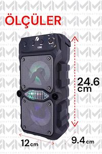 Outdoor Parti Hoparlörü Bluetooth Hoparlör 3 Inç × 2 Kablosuz Speaker Ses Bombas ürün fotoğrafı