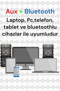 Outdoor Parti Hoparlörü Bluetooth Hoparlör 3 Inç × 2 Kablosuz Speaker Ses Bombas ürün fotoğrafı
