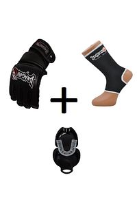 MMA Eldiven + Dişlik + Ayak Bilek Koruyucu Seti - Giftoom - Profesyonel Dövüş Sporları ürün fotoğrafı