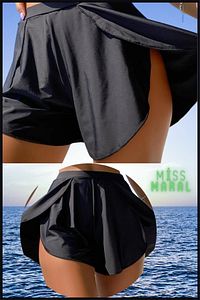Kadın Deniz Havuz Şortu Etek Görünümlü Yırtmaçlı Şık Model (içte Sabit Bikini Slip ) 1100 ürün fotoğrafı